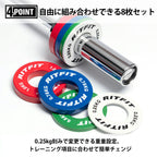 0.25kg刻みで変更できる重量設定、トレニンーグ項目に合わせて簡単チェンジ