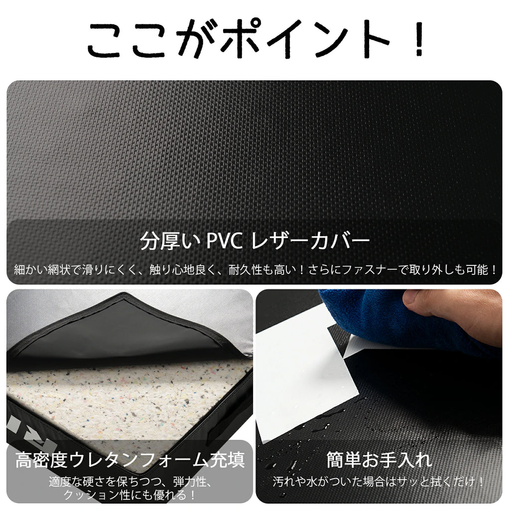RITFIT ダンベルドロップマットの分厚いPVCレザーカバー：細かい網柄で滑りにくく、触り心地よい、耐久性が高い。さらにファスナーで取り外しかのう。